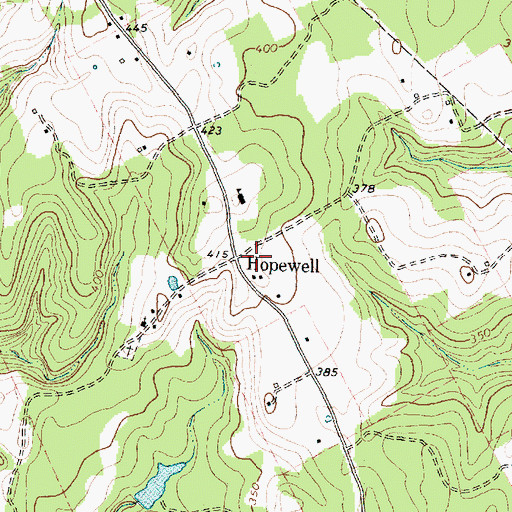 Topographic Map of Hopewell, TX