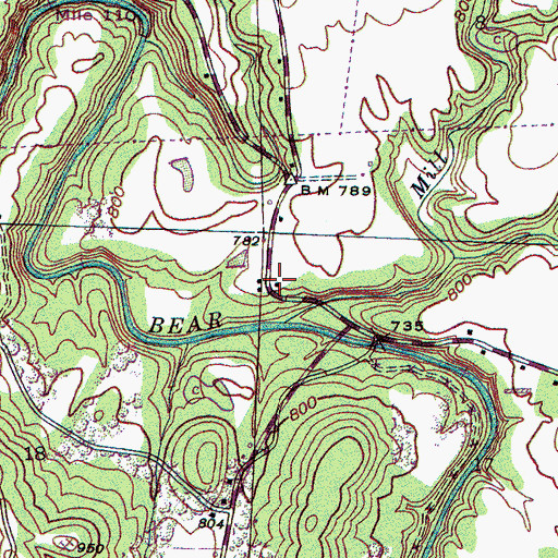 Topographic Map of John Bull Cemetery, AL