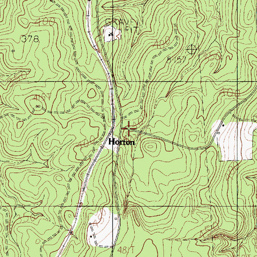 Topographic Map of Horton, TX