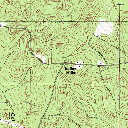 Topographic Map of Indian Hills, TX