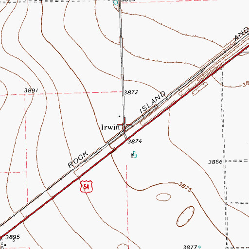 Topographic Map of Irwin, TX