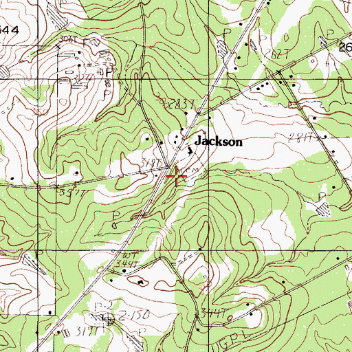Topographic Map of Jackson, TX