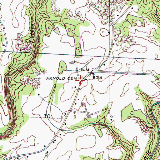 Topographic Map of Lizzard Lope Church (historical), AL