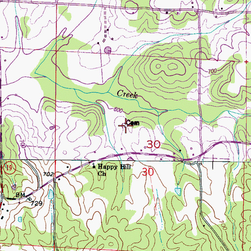 Topographic Map of Lockridge Cemetery, AL
