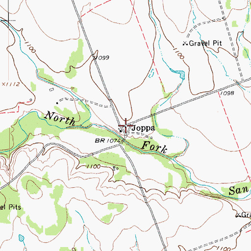 Topographic Map of Joppa, TX