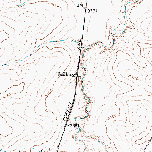 Topographic Map of Juilliard, TX