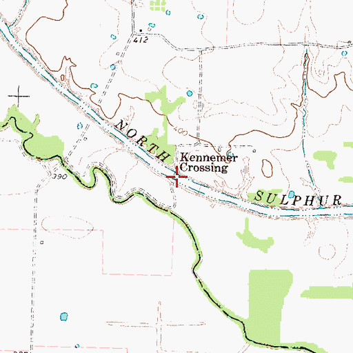 Topographic Map of Kennemer Crossing, TX