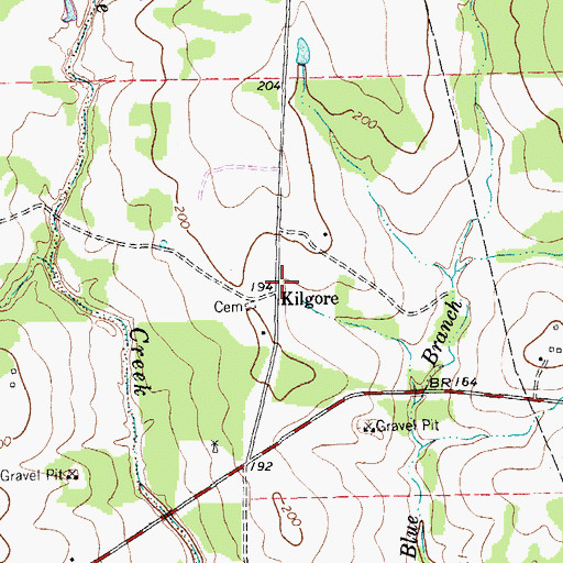 Topographic Map of Kilgore, TX