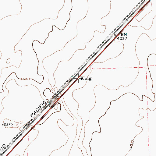 Topographic Map of King, TX