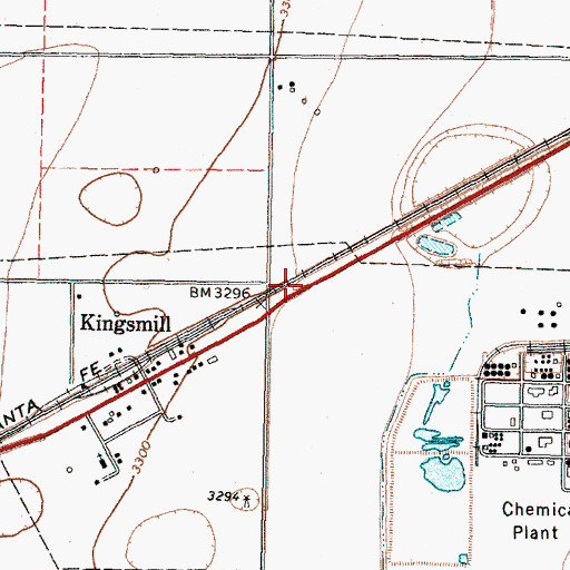 Topographic Map of Kingsmill, TX