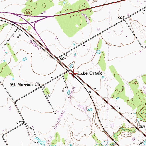 Topographic Map of Lake Creek, TX