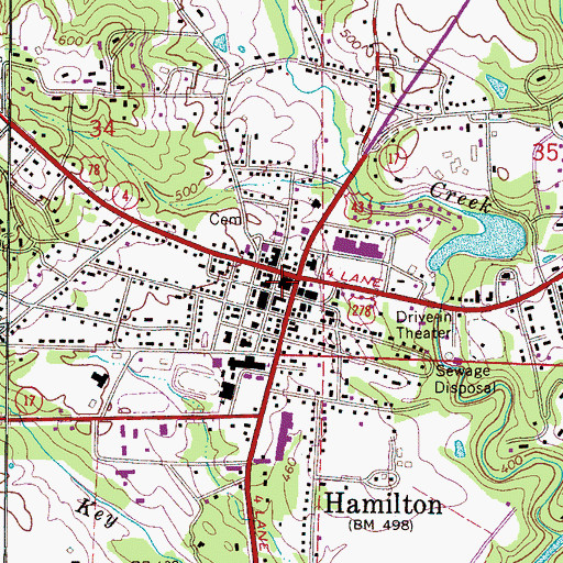 Topographic Map of Marion County Courthouse, AL
