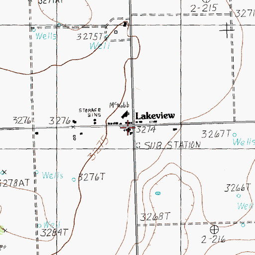 Topographic Map of Lakeview, TX