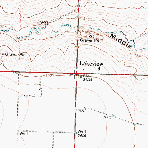 Topographic Map of Lakeview, TX