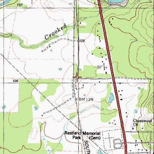Topographic Map of Lamont, TX