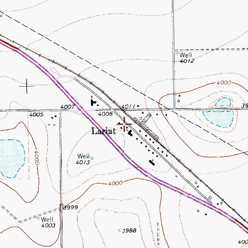 Topographic Map of Lariat, TX