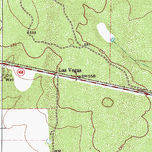 Topographic Map of Las Vegas, TX