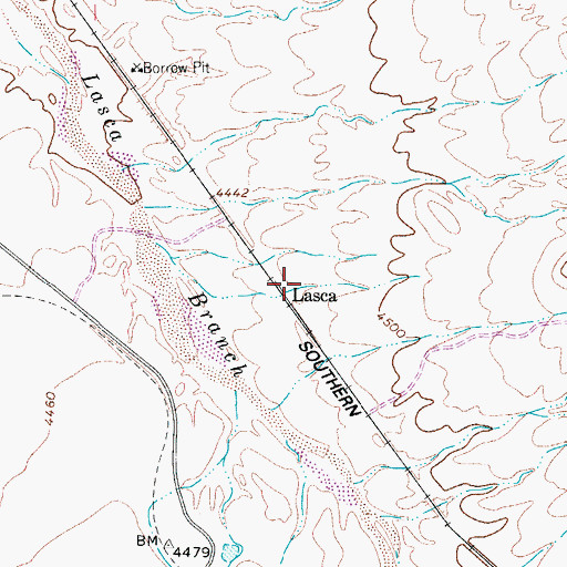 Topographic Map of Lasca, TX