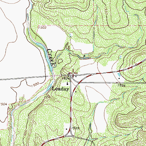 Topographic Map of Leaday (historical), TX
