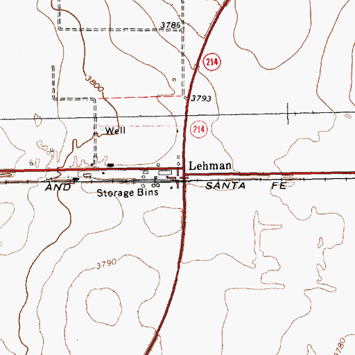 Topographic Map of Lehman, TX