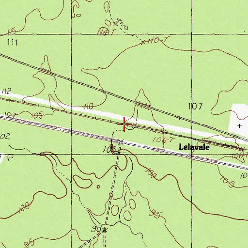 Topographic Map of Lelavale, TX