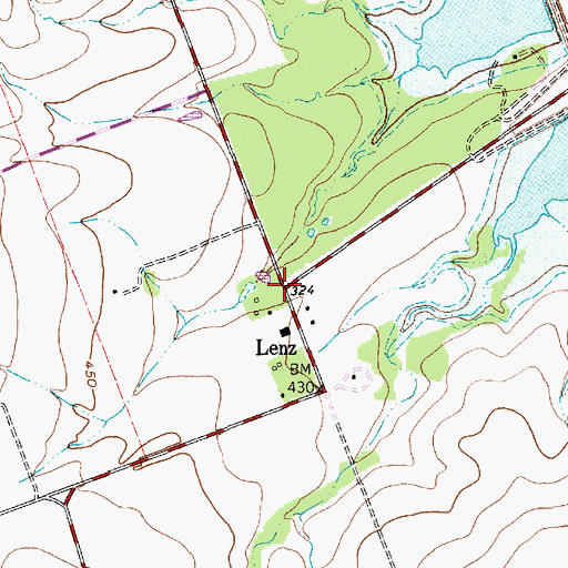 Topographic Map of Lenz, TX