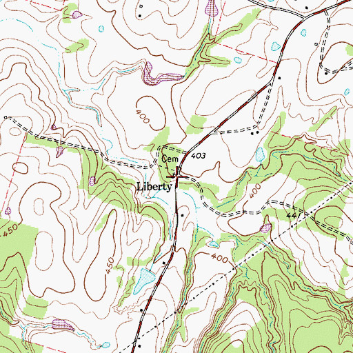 Topographic Map of Liberty, TX