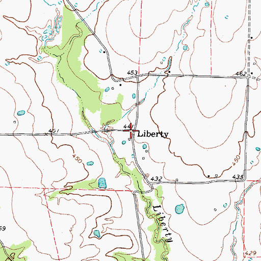 Topographic Map of Liberty, TX