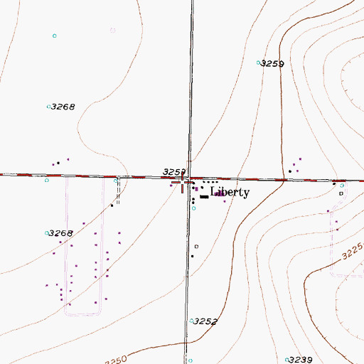 Topographic Map of Liberty, TX