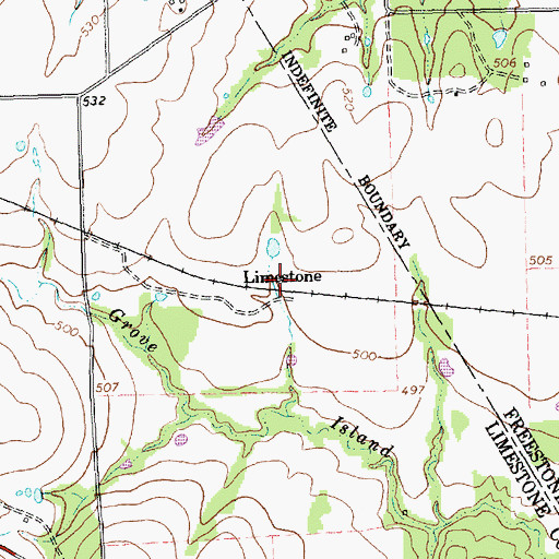 Topographic Map of Limestone, TX