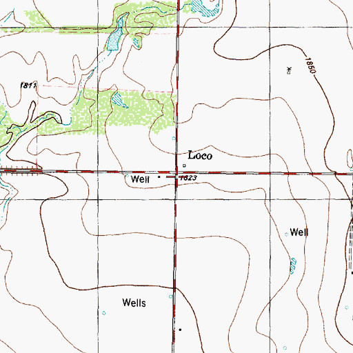 Topographic Map of Loco, TX