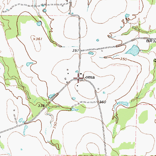 Topographic Map of Loma, TX