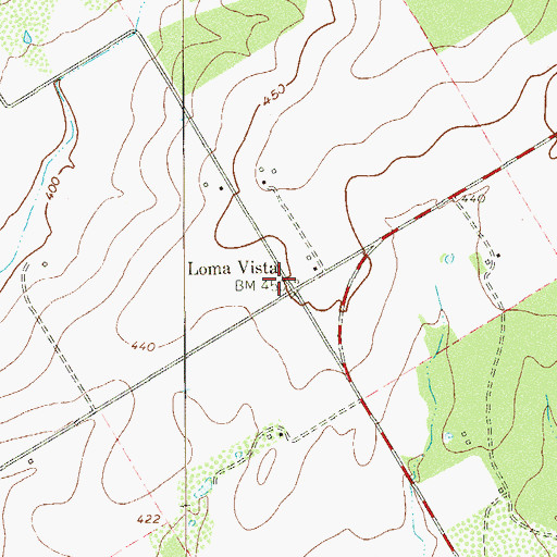 Topographic Map of Loma Vista, TX