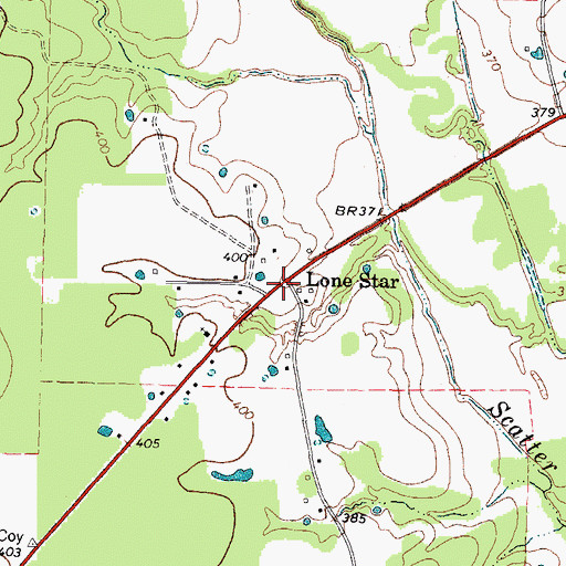Topographic Map of Lone Star, TX