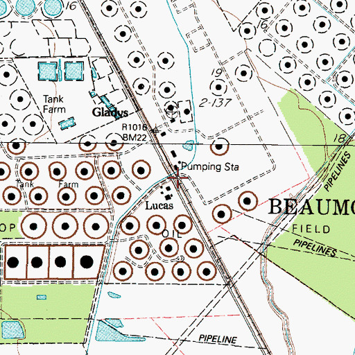 Topographic Map of Lucas, TX