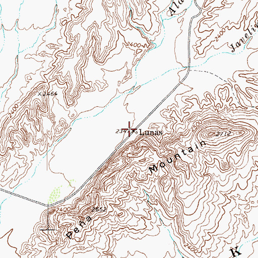 Topographic Map of Lunas, TX