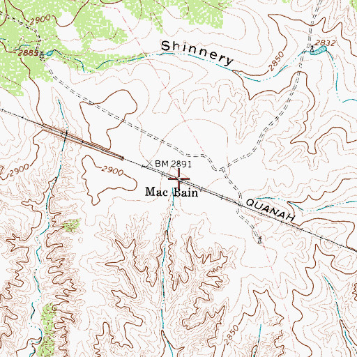 Topographic Map of Mac Bain, TX