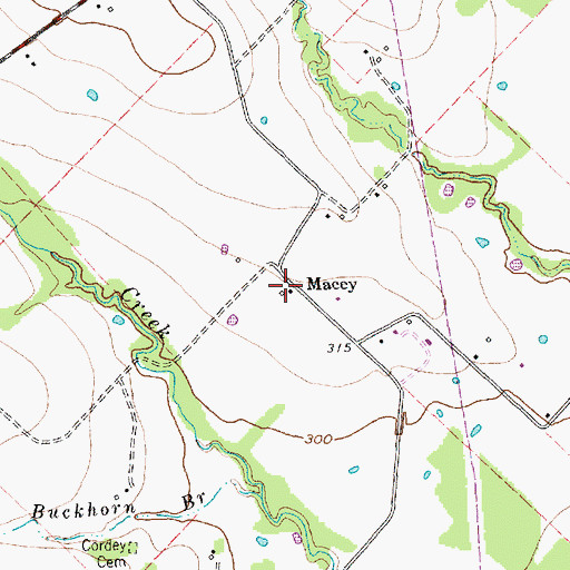 Topographic Map of Macey, TX