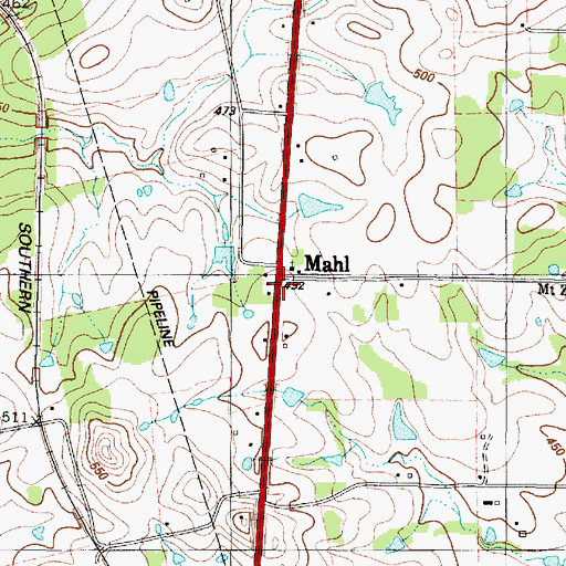 Topographic Map of Mahl, TX