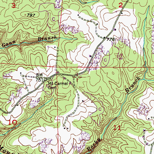 Topographic Map of Mount Carmel Church, AL