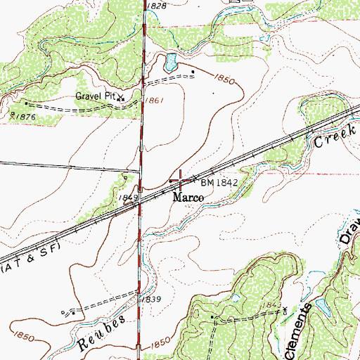Topographic Map of Marco, TX