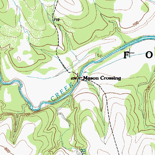 Topographic Map of Mason Crossing, TX