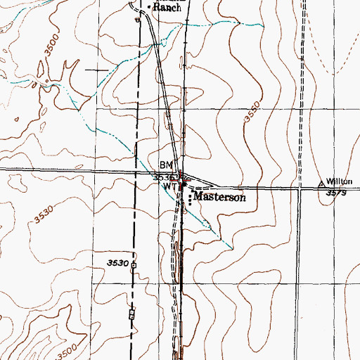 Topographic Map of Masterson, TX