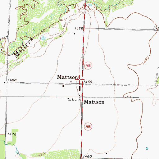 Topographic Map of Mattson, TX