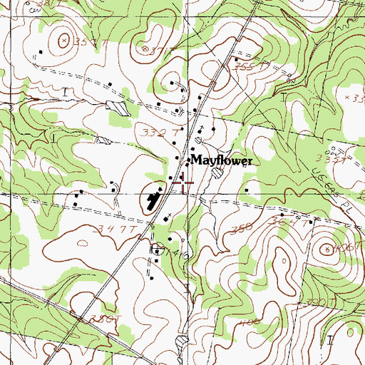 Topographic Map of Mayflower, TX