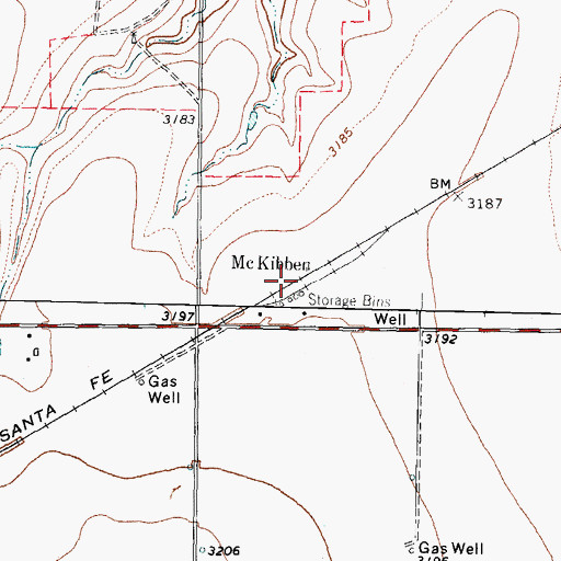 Topographic Map of McKibben, TX