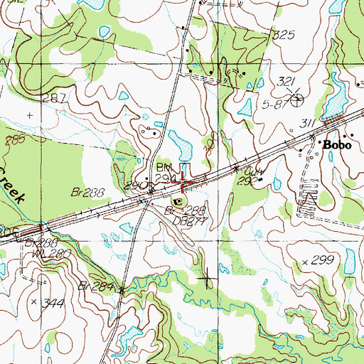Topographic Map of Meldrum, TX