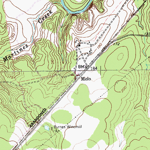 Topographic Map of Melo, TX