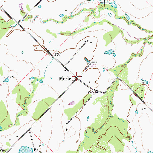 Topographic Map of Merle, TX