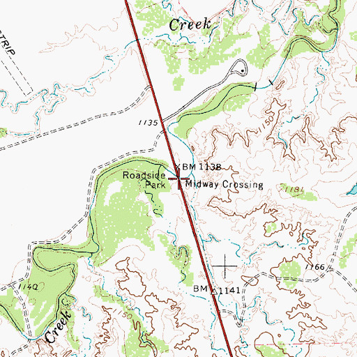 Topographic Map of Midway Crossing, TX